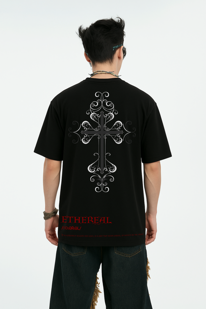 Christ Cross - Oversized Streetwear T-Shirt , back side